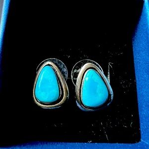 Turquoise post earrings 925 silver
